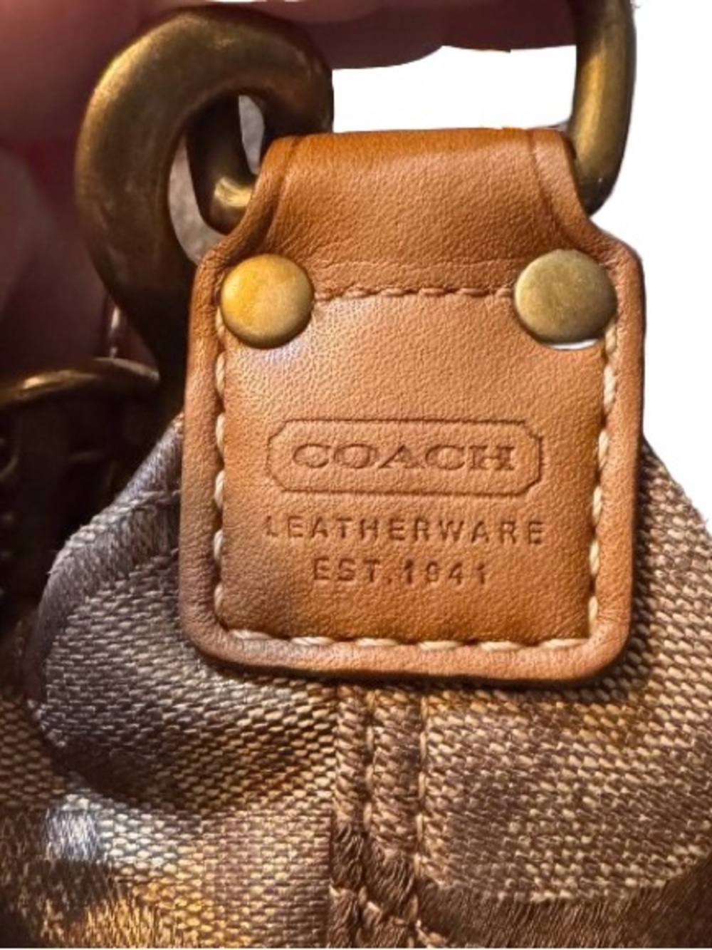 Coach Signature Hobo Shoulder Bag in Bronze Brown - Picture 10 of 13